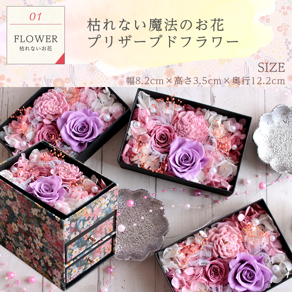 敬老の日 プリザーブドフラワー＆ひとくち上生菓子セット「麗日（れ